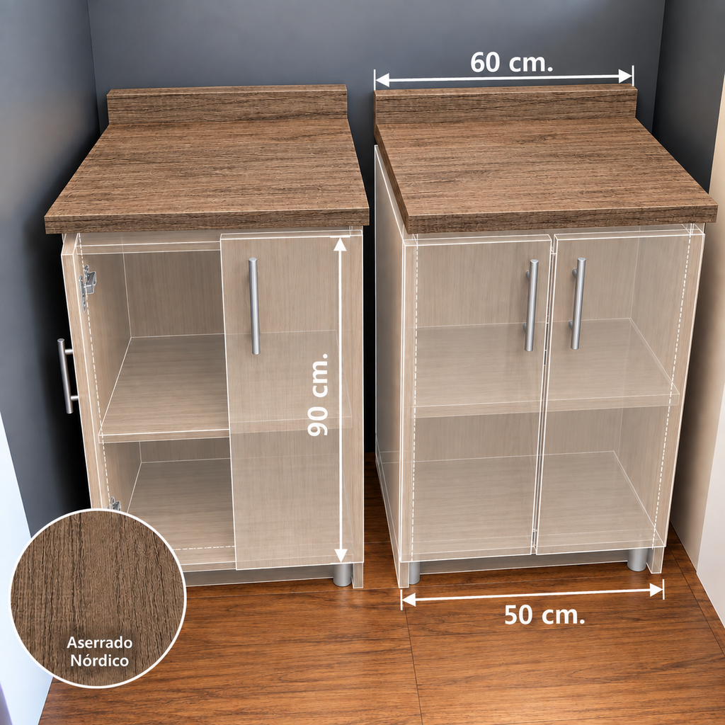 DIY TOP GABINETE BASE MOBA 50 ASERRADO NORDICO