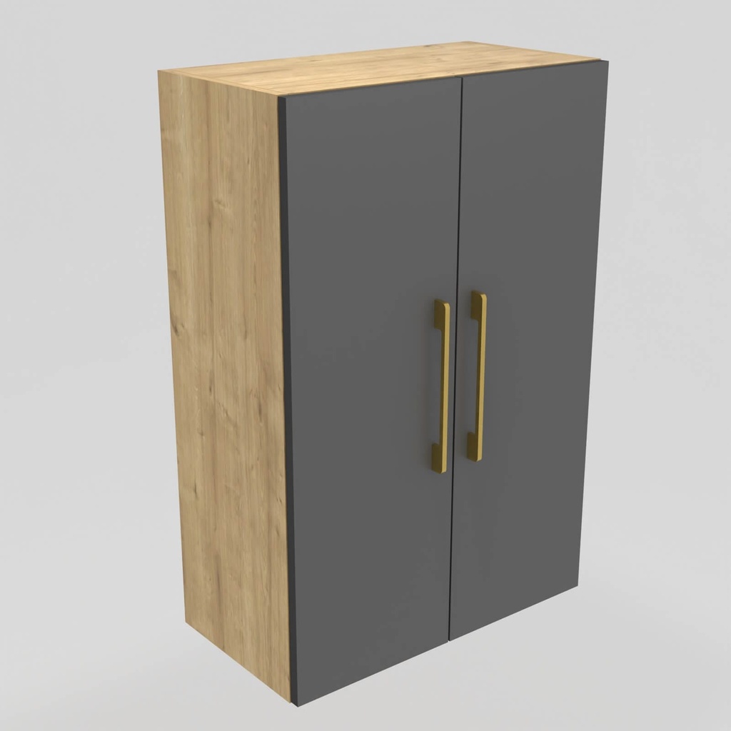 Modulo LDT 50x75x25 + entrepaño + 2 puertas roble rustico/gris grafito