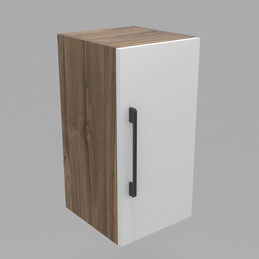 Modulo LDT 25x50x25 + entrepaño + puerta verical nogal terracota/blanco