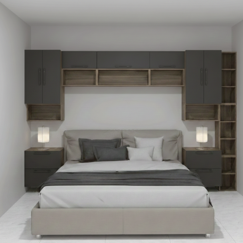 COMBO DORMITORIO LDT ROBLE RUSTICO/ GRIS GRAFITO