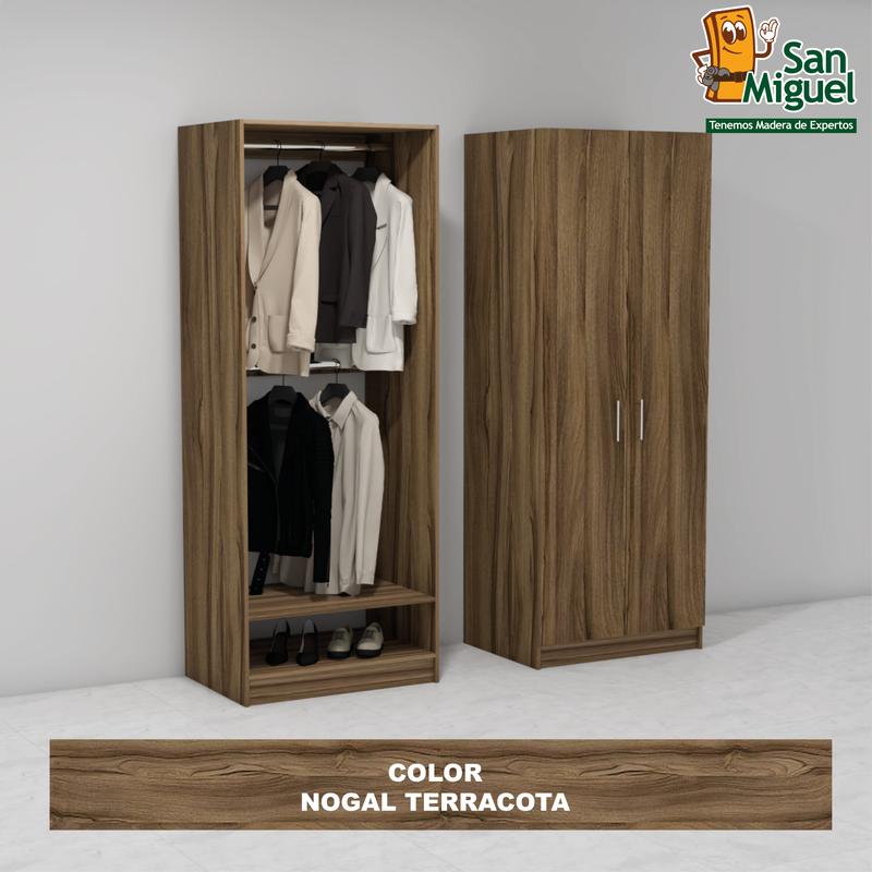 DIY CLOSET 2 COLGADORES ANCHO 80 + 2 PUERTAS NOGAL TERRACOTA