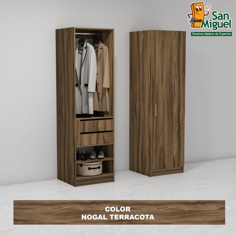 DIY CLOSET 1 COLGADOR 2 GAVETAS ANCHO 60 NOGAL TERRACOTA