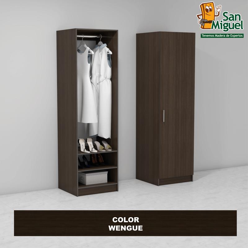 DIY CLOSET 1 COLGADOR 2 ENTREPAÑOS ANCHO 60 + PUERTA WENGUE