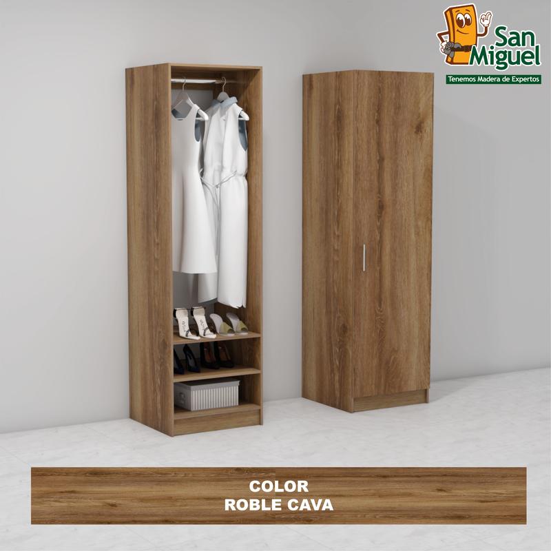 DIY CLOSET 1 COLGADOR 2 ENTREPAÑOS ANCHO 60 + PUERTA ROBLE CAVA