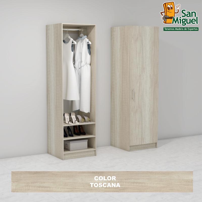 DIY CLOSET 1 COLGADOR 2 ENTREPAÑOS ANCHO 60 + PUERTA TOSCANA
