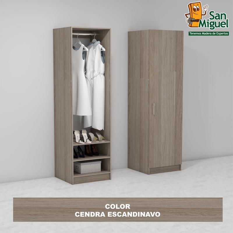 DIY CLOSET 1 COLGADOR 2 ENTREPAÑOS ANCHO 60 + PUERTA ESCANDINAVO