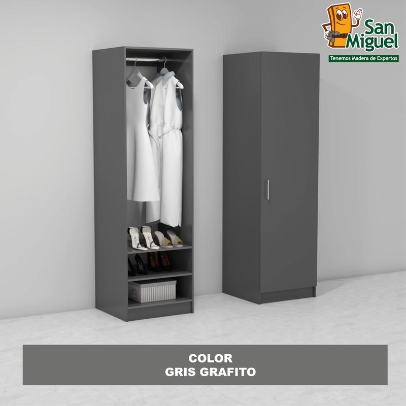 DIY CLOSET 1 COLGADOR 2 ENTREPAÑOS ANCHO 60 GRIS GRAFITO