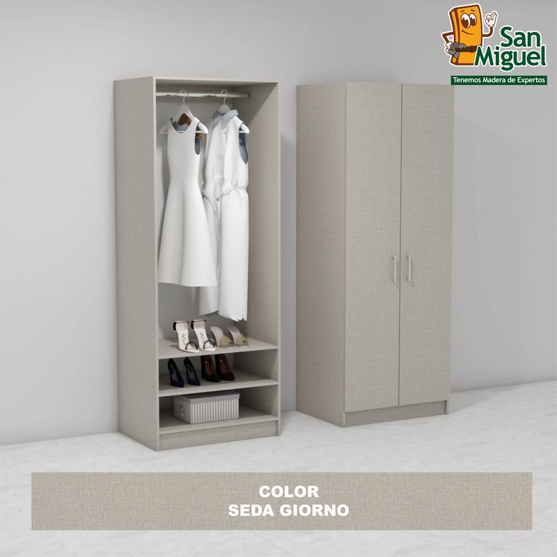 DIY CLOSET 1 COLGADOR 2 ENTREPAÑOS ANCHO 80 + 2 PUERTAS SEDA GIORNO