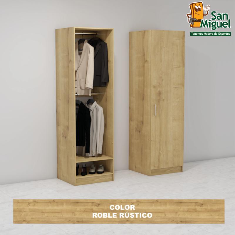 DIY CLOSET 2 COLGADORES ANCHO 60 + PUERTA  ROBLE RUSTICO