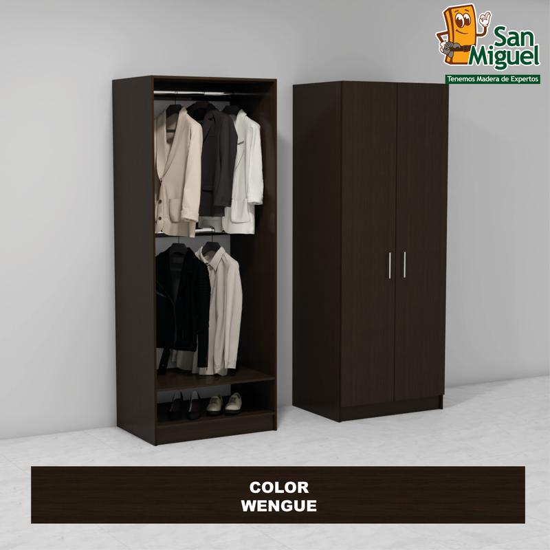 DIY CLOSET 2 COLGADORES ANCHO 80 + 2 PUERTAS  WENGUE