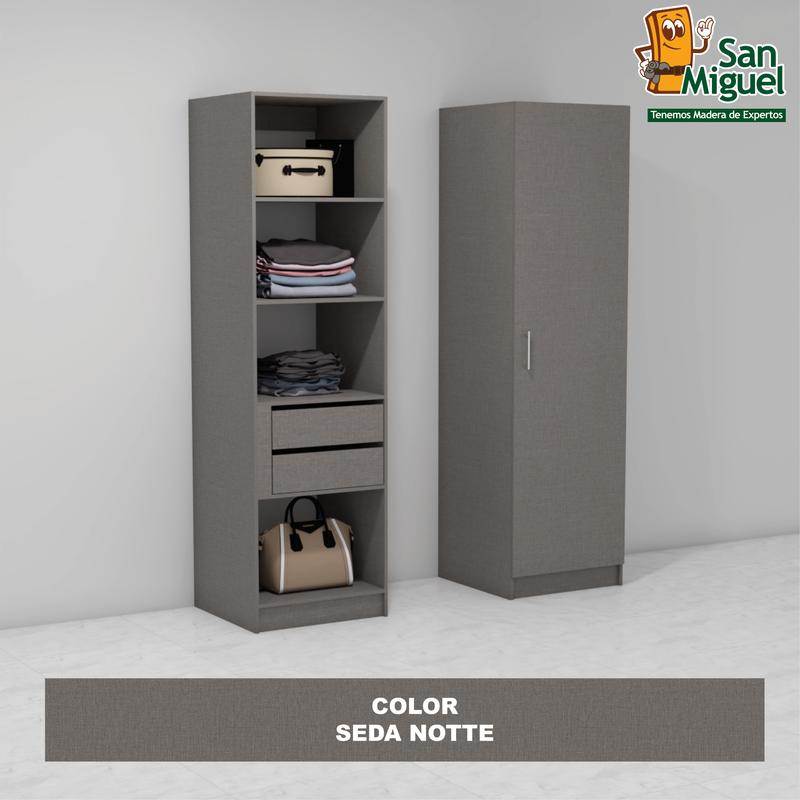 DIY CLOSET 2 GAVETAS 4 ENTREPAÑOS ANCHO 60 + PUERTA  SEDA NOTTE