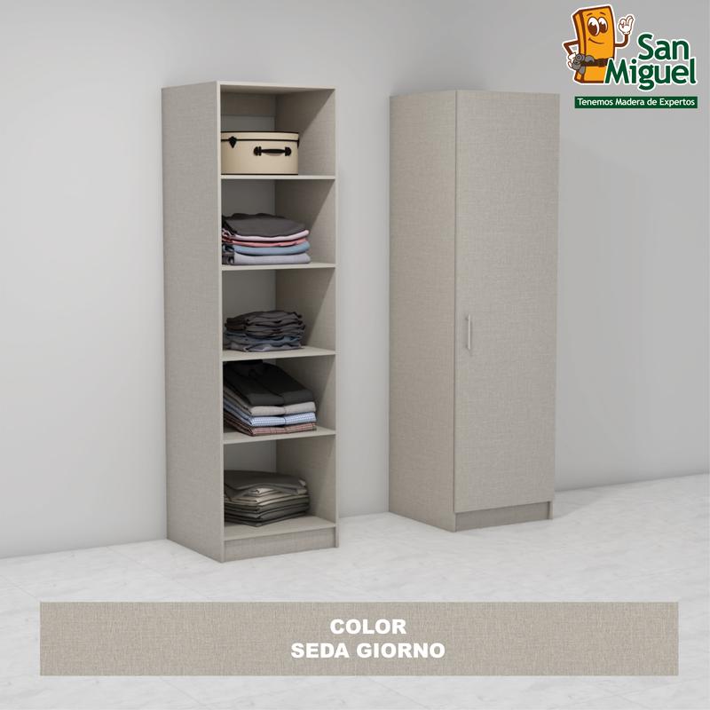 DIY CLOSET 5 ENTREPAÑOS ANCHO 60 + PUERTA  SEDA GIORNO