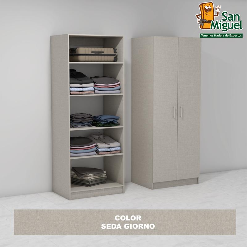 DIY CLOSET 5 ENTREPAÑOS ANCHO 80 + 2 PUERTAS  SEDA GIORNO