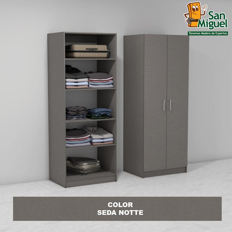 DIY CLOSET 5 ENTREPAÑOS ANCHO 80 + 2 PUERTAS  SEDA NOTTE