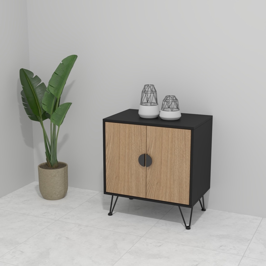 Modulo MUP Dos puertas + 1 entrepaño Negro-Okuzai