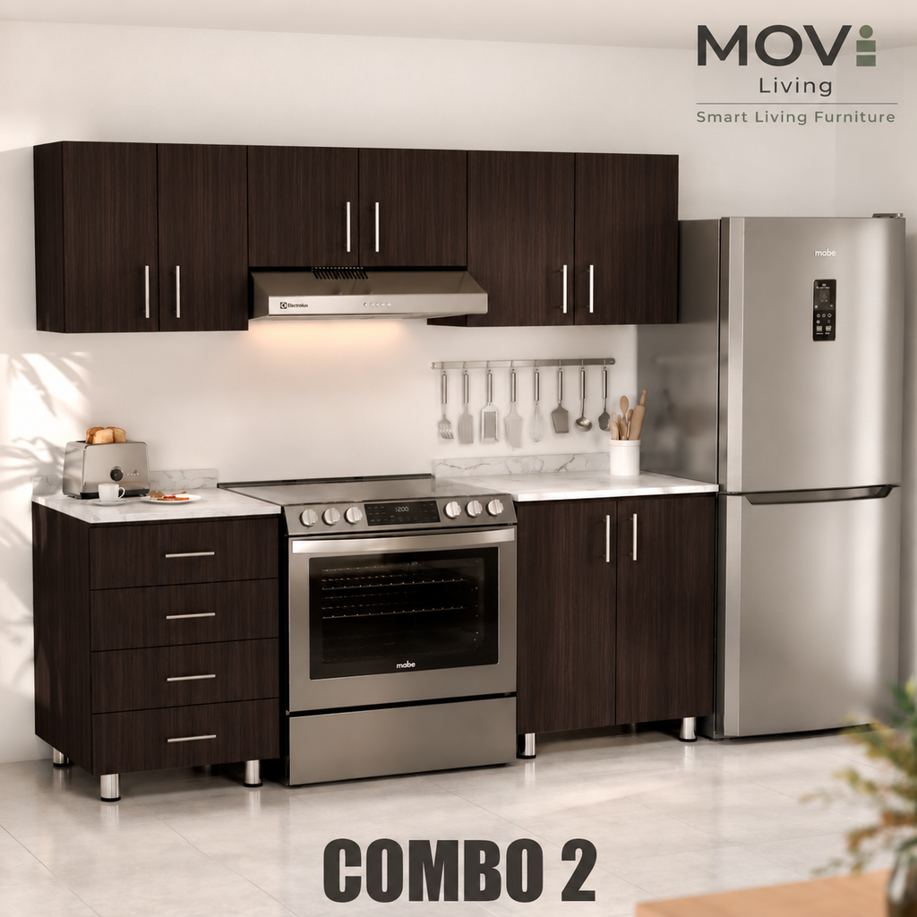 COMBO COCINA 2 5PZS WENGUE + TOP MARMARA