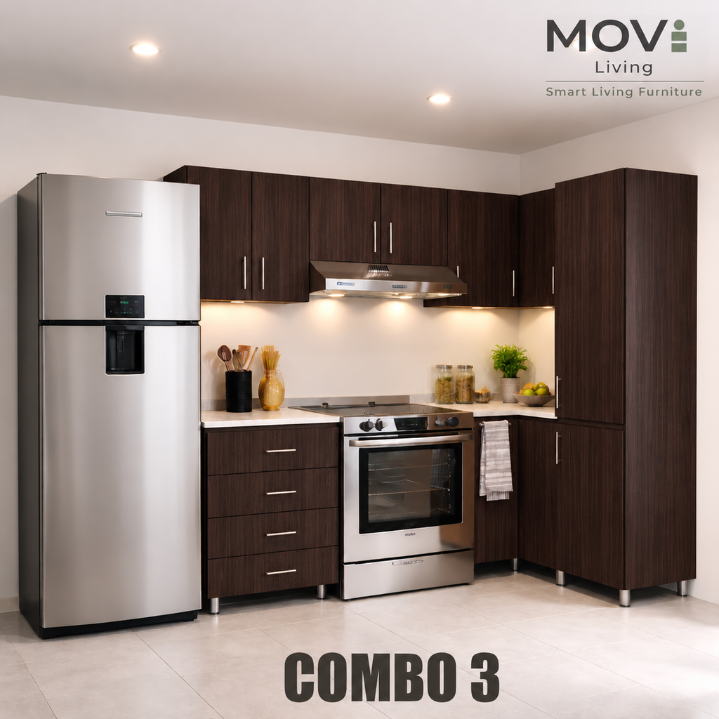 COMBO COCINA 3 8PZS WENGUE + TOP MARMARA