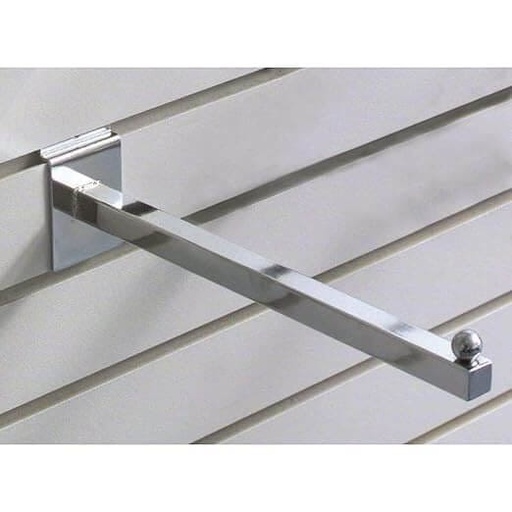 [F12-20018] BRAZO RECTO CROMADO SLATWALL 12" SW-12 SM