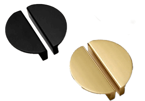 [F5-150058] HALADOR METÁLICO MEDIA LUNA 77 MM MATT GOLD SM