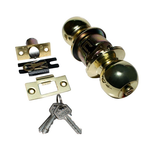 [F7-010001] CHAPA BOLA DORMITORIO DORADO BRILLANTE CROIX