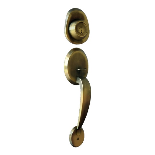 [F7-060915] CHAPA ENTRADA PRINCIPAL DORADO ANTIGUO TRITON
