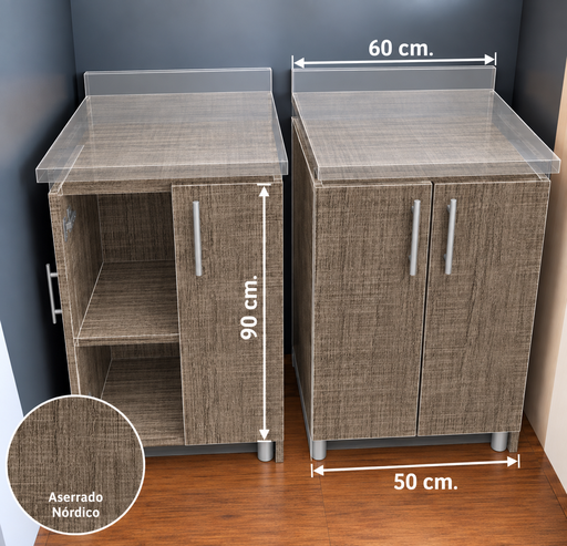[CC-2006678] DIY CAJON GABINETE BASE MOBA P 50 ASERRADO NORDICO