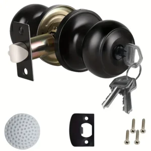 [F7-190005] CHAPA BOLA DORMITORIO NEGRO SATINADO