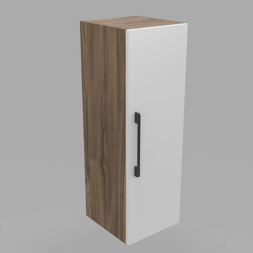 [CCMO-33] Modulo LDT 25x75x25 + 2 entrepaños + puerta vertical nogal terracota/blanco