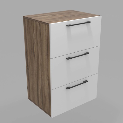 [CCMO-4] Modulo LDT 50x75x36 + 3 gavetas nogal terracota/blanco