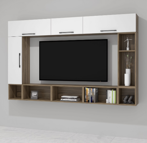 [CCMO-49] COMBO CENTRO DE ENTRETENIMIENTO LDT NOGAL TERRACOTA /BLANCO