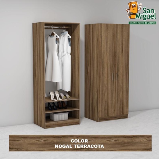 [CCCL-0401] DIY CLOSET 1 COLGADOR 2 ENTREPAÑOS ANCHO 80 NOGAL TERRACOTA
