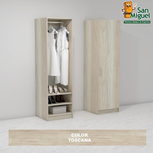 [CCCL-0108] DIY CLOSET 1 COLGADOR 2 ENTREPAÑOS ANCHO 60 + PUERTA TOSCANA