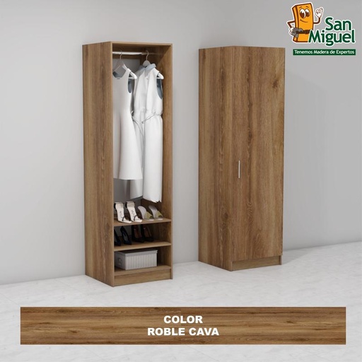 [CCCL-0204] DIY CLOSET 1 COLGADOR 2 ENTREPAÑOS ANCHO 60 ROBLE CAVA