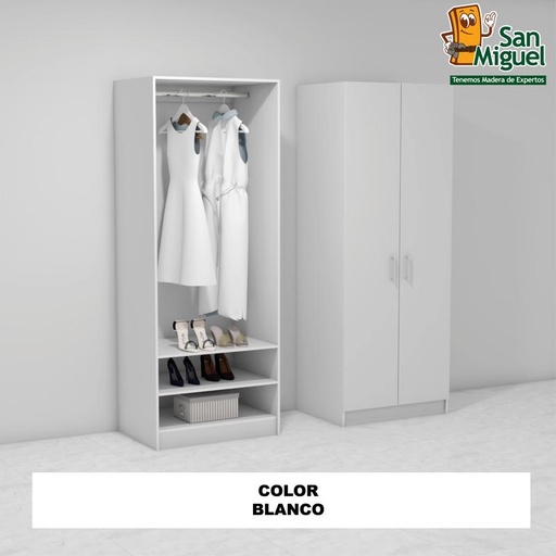 [CCCL-0402] DIY CLOSET 1 COLGADOR 2 ENTREPAÑOS ANCHO 80  BLANCO