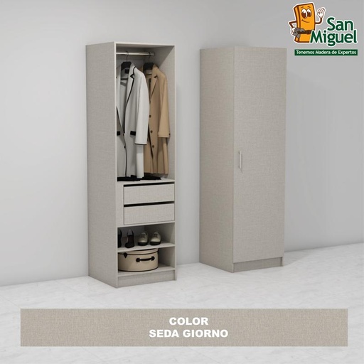 [CCCL-0506] DIY CLOSET 1 COLGADOR 2 GAVETAS ANCHO 60 + PUERTA  SEDA GIORNO