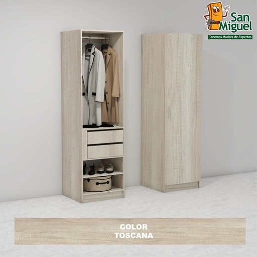 [CCCL-0508] DIY CLOSET 1 COLGADOR 2 GAVETAS ANCHO 60 + PUERTA  TOSCANA