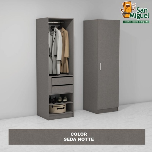 [CCCL-0509] DIY CLOSET 1 COLGADOR 2 GAVETAS ANCHO 60 + PUERTA  SEDA NOTTE