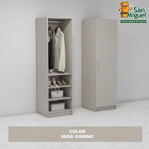 [CCCL-0906] DIY CLOSET 1 COLGADOR 3 ENTREPAÑOS ANCHO 60 + PUERTA  SEDA GIORNO