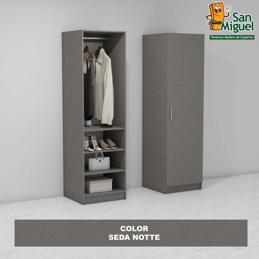 [CCCL-0909] DIY CLOSET 1 COLGADOR 3 ENTREPAÑOS ANCHO 60 + PUERTA  SEDA NOTTE