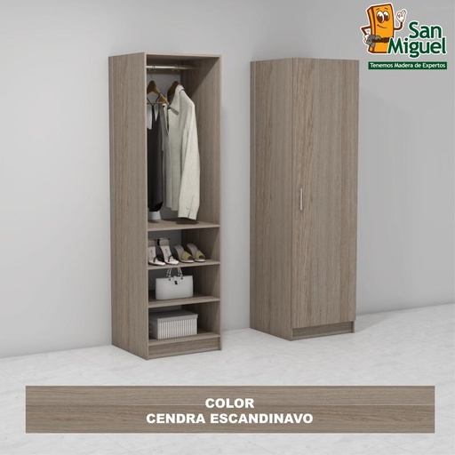 [CCCL-1010] DIY CLOSET 1 COLGADOR 3 ENTREPAÑOS ANCHO 60  ESCANDINAVO