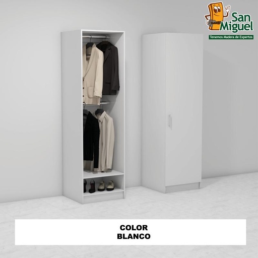 [CCCL-1302] DIY CLOSET 2 COLGADORES ANCHO 60 + PUERTA  BLANCO