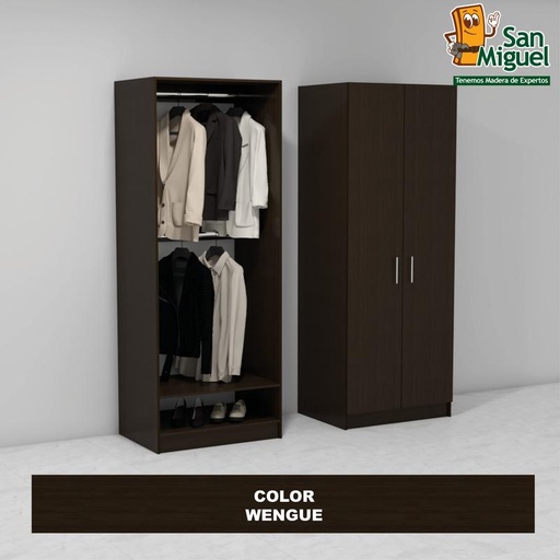 [CCCL-1503] DIY CLOSET 2 COLGADORES ANCHO 80 + 2 PUERTAS  WENGUE