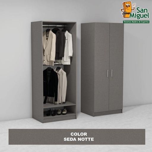 [CCCL-1509] DIY CLOSET 2 COLGADORES ANCHO 80 + 2 PUERTAS  SEDA NOTTE