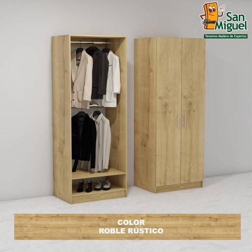 [CCCL-1605] DIY CLOSET 2 COLGADORES ANCHO 80  ROBLE RUSTICO