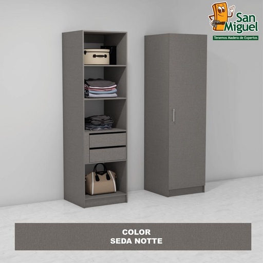 [CCCL-1709] DIY CLOSET 2 GAVETAS 4 ENTREPAÑOS ANCHO 60 + PUERTA  SEDA NOTTE