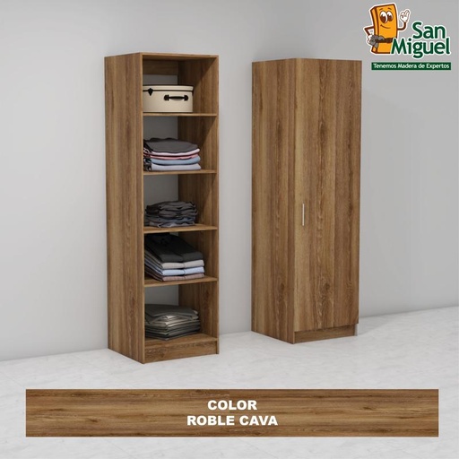 [CCCL-2104] DIY CLOSET 5 ENTREPAÑOS ANCHO 60 + PUERTA  ROBLE CAVA