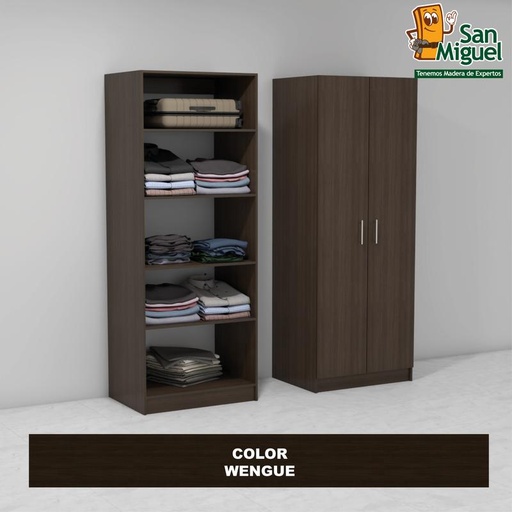 [CCCL-2303] DIY CLOSET 5 ENTREPAÑOS ANCHO 80 + 2 PUERTAS  WENGUE