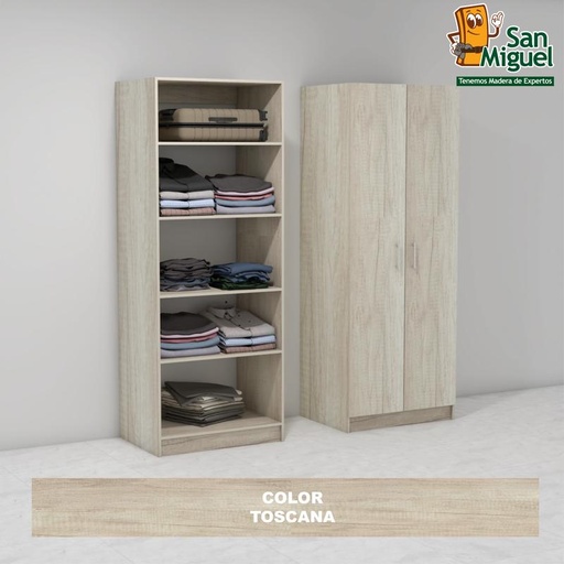 [CCCL-2308] DIY CLOSET 5 ENTREPAÑOS ANCHO 80 + 2 PUERTAS  TOSCANA