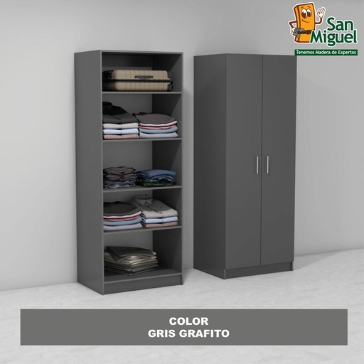 [CCCL-2407] DIY CLOSET 5 ENTREPAÑOS ANCHO 80  GRIS GRAFITO
