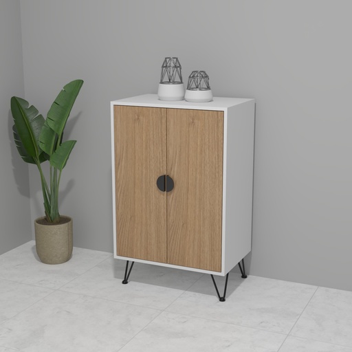 [CCMU-04] Modulo MUP Vertical dos puertas + 2 entrepaños Blanco-Okuzai